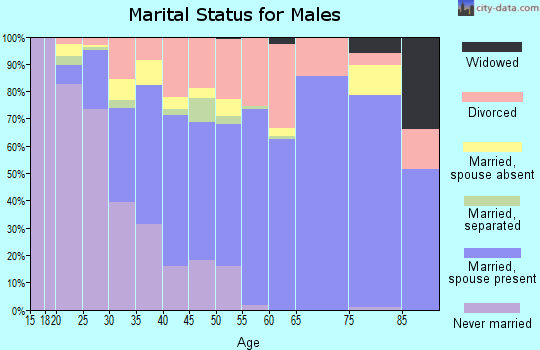 Zip code 65233 marital status for males