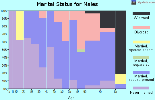 Zip code 65236 marital status for males
