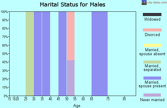 Zip code 65479 marital status for males