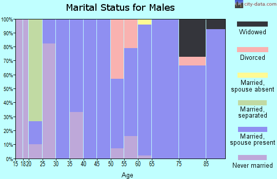 Zip code 65774 marital status for males