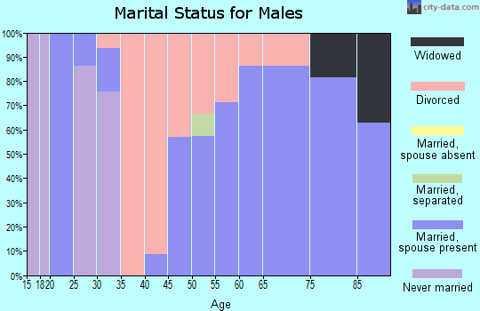 Zip code 65779 marital status for males