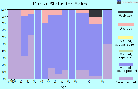Zip code 66007 marital status for males