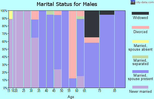 Zip code 66010 marital status for males