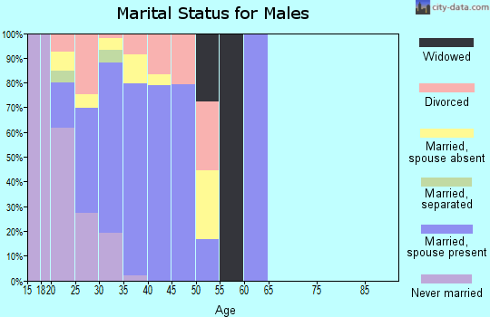 Zip code 66027 marital status for males