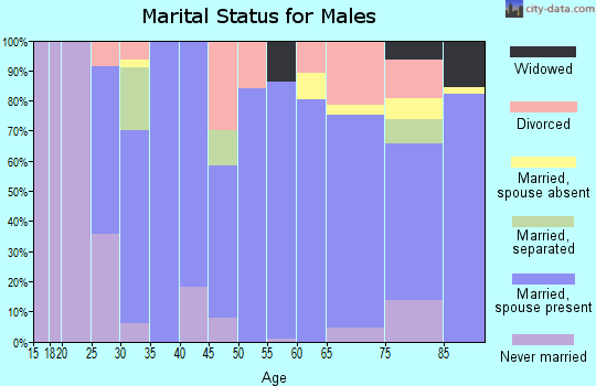 Zip code 66032 marital status for males