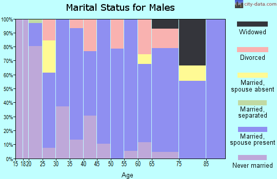 Zip code 66035 marital status for males