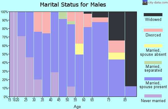 Zip code 66040 marital status for males