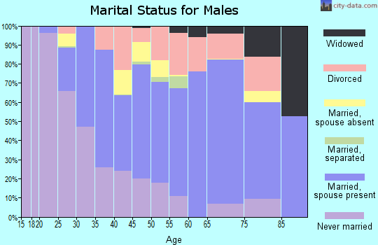 Zip code 66046 marital status for males