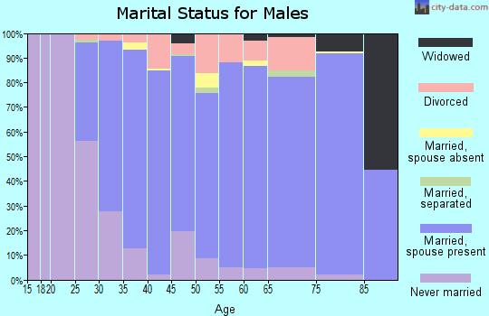 Zip code 66049 marital status for males