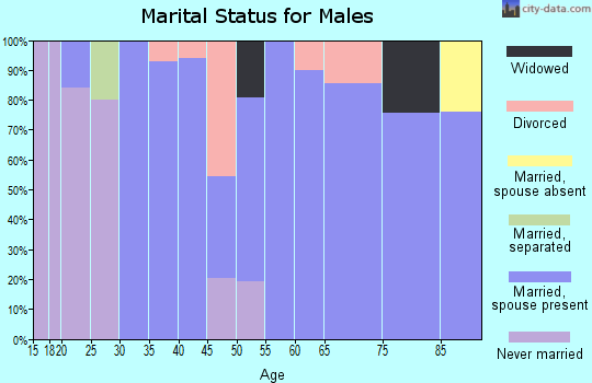 Zip code 66060 marital status for males