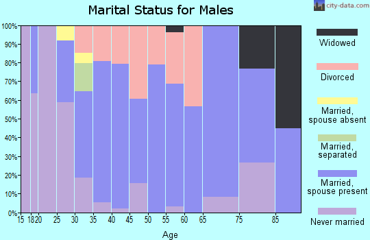 Zip code 66066 marital status for males