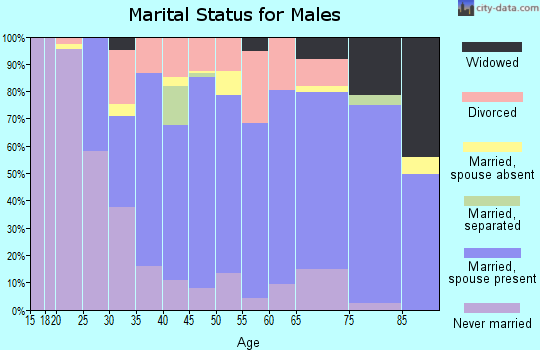 Zip code 66067 marital status for males
