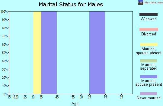 Zip code 66077 marital status for males
