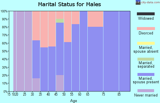 Zip code 66079 marital status for males