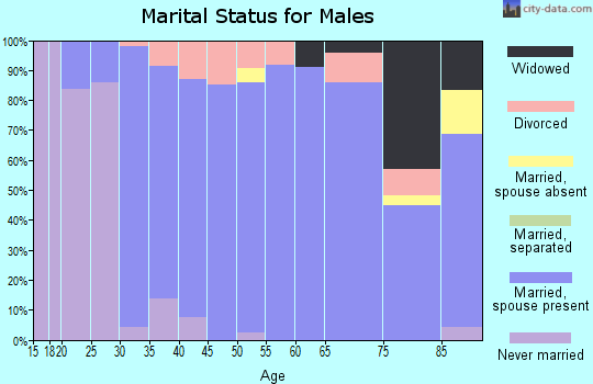 Zip code 66086 marital status for males