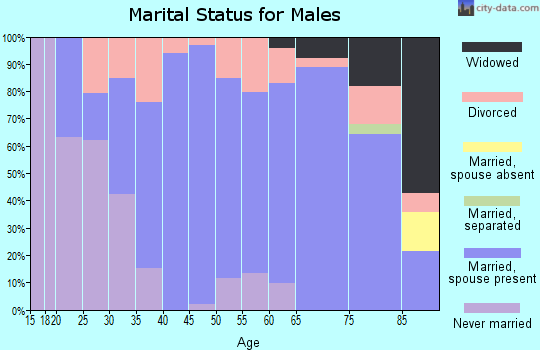 Zip code 66090 marital status for males