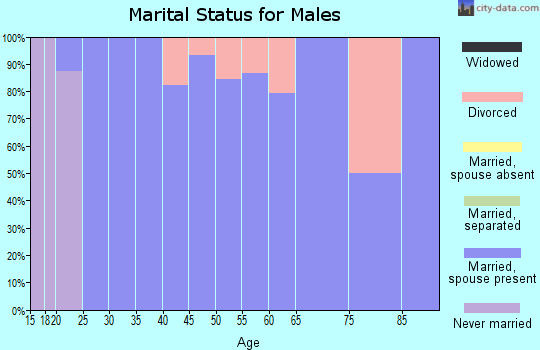 Zip code 66093 marital status for males