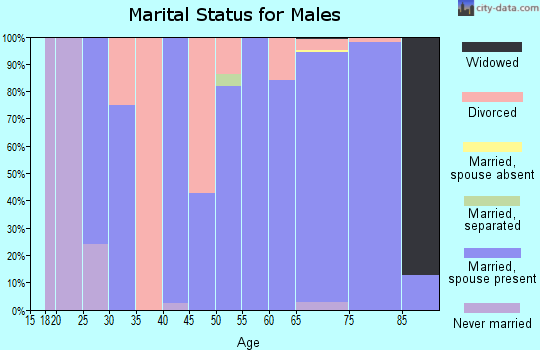 Zip code 66095 marital status for males