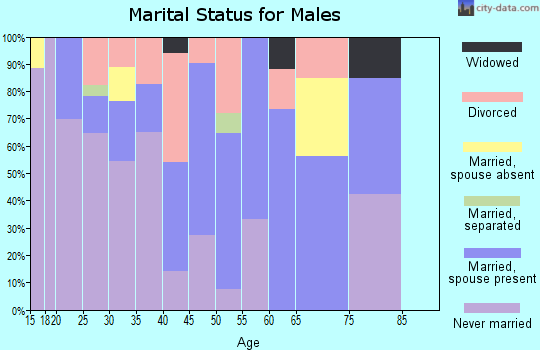 Zip code 66105 marital status for males