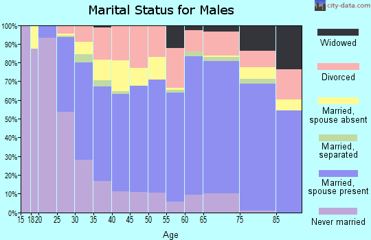 Zip code 66203 marital status for males