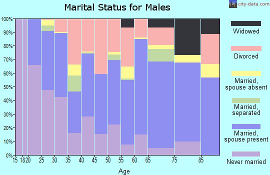 Zip code 66204 marital status for males