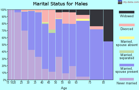 Zip code 66205 marital status for males