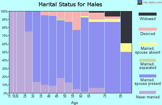 Zip code 66207 marital status for males
