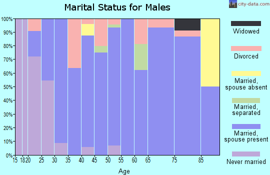 Zip code 66402 marital status for males