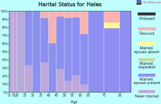 Zip code 66406 marital status for males