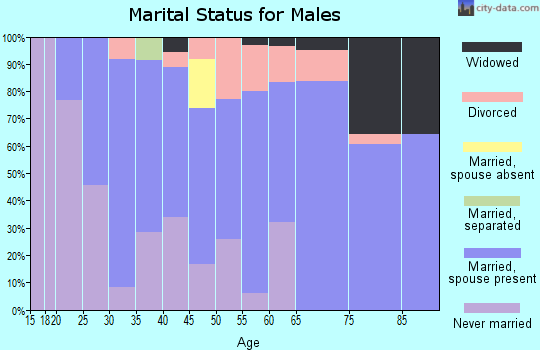 Zip code 66413 marital status for males