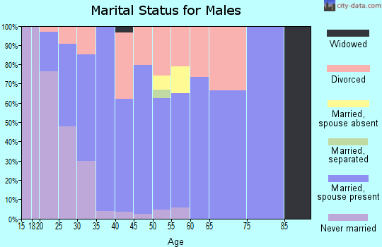Zip code 66414 marital status for males