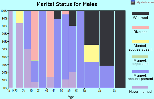 Zip code 66419 marital status for males