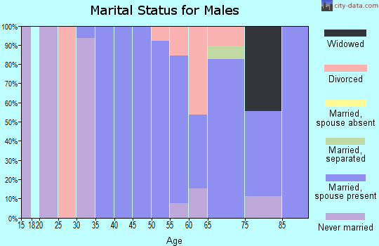 Zip code 66425 marital status for males