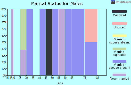 Zip code 66438 marital status for males