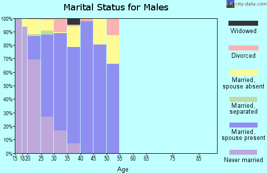 Zip code 66442 marital status for males