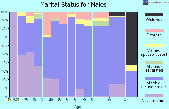 Zip code 66503 marital status for males