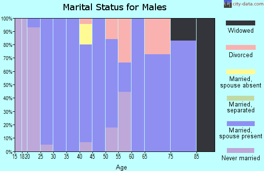 Zip code 66507 marital status for males