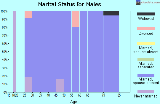 Zip code 66515 marital status for males