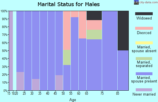Zip code 66543 marital status for males