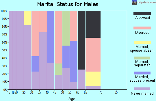 Zip code 66603 marital status for males
