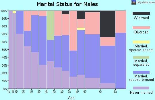 Zip code 66608 marital status for males