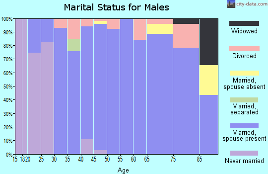 Zip code 66610 marital status for males