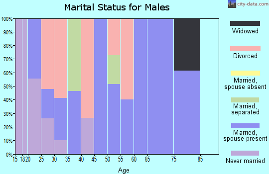 Zip code 66619 marital status for males