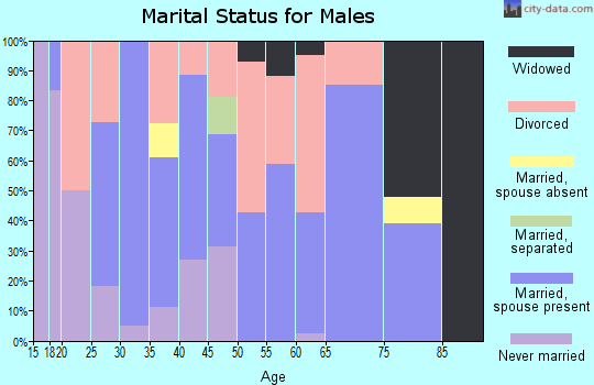 Zip code 66711 marital status for males