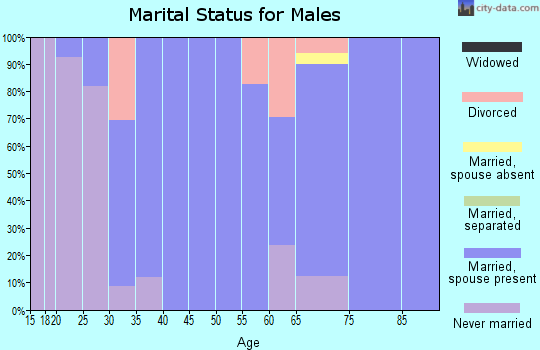 Zip code 66716 marital status for males