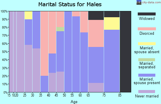 Zip code 66717 marital status for males
