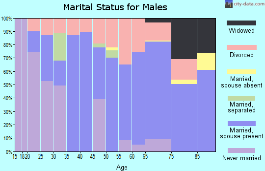 Zip code 66739 marital status for males