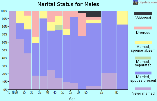 Zip code 66743 marital status for males