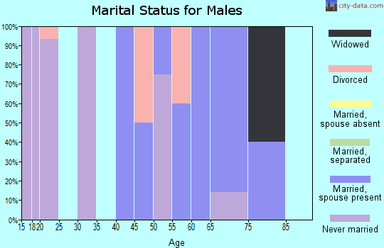 Zip code 66746 marital status for males