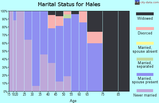 Zip code 66751 marital status for males